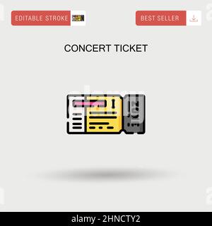 Concert ticket Simple vector icon. Stock Vector