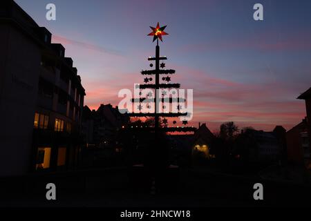 Advent, Weihnachten, Nürnberg, die Fußgängerzone in Nürnberg ist weihnachtlich geschmückt. Franken Bayern, Deutschland Stock Photo