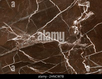 brown marble with white veins for wall and floor tiles Stock Photo