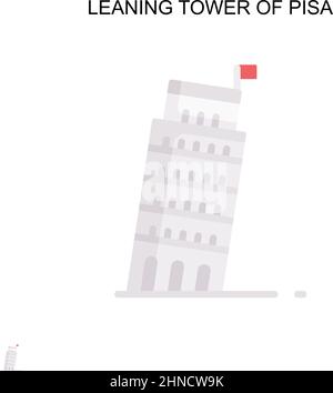Leaning tower of pisa Simple vector icon. Illustration symbol design template for web mobile UI element. Stock Vector