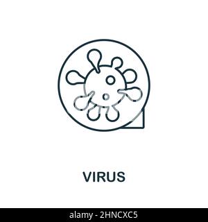 Virus icon. Line element from vaccination collection. Linear Virus icon sign for web design, infographics and more. Stock Vector