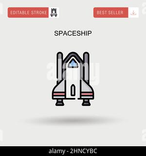 Spaceship Simple vector icon. Stock Vector