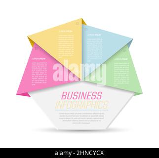 Business Infographics. 4 steps to achieve the result. Stages of development, workflow, marketing or plan. Business strategy with icons. Diagram of the Stock Vector