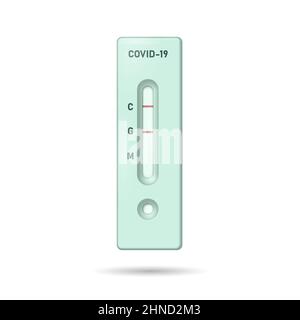 3D antigen rapid test COVID-19 disease. Flat isolated home self analysis diagnostic. Coronavirus home quarantine vector illustration Stock Vector