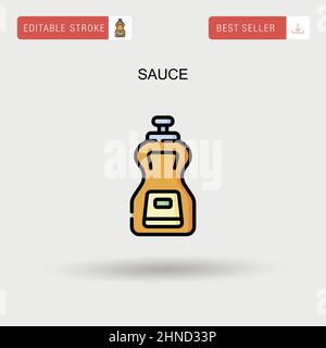 Sauce Simple vector icon. Stock Vector