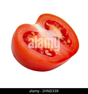 Fresh tomato half isolated on the white background Stock Photo