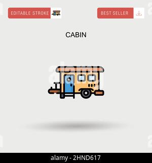 Cabin Simple vector icon. Stock Vector