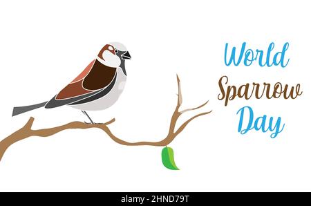 World Sparrow Day Vector illustration, poster concept, card, banner Stock Vector