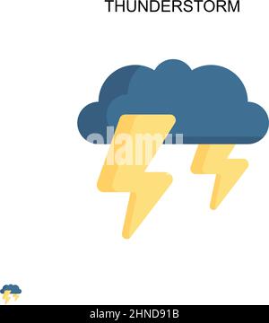 Thunderstorm Simple vector icon. Illustration symbol design template for web mobile UI element. Stock Vector