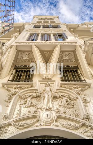 Madrid Gran Via, HDR Image Stock Photo