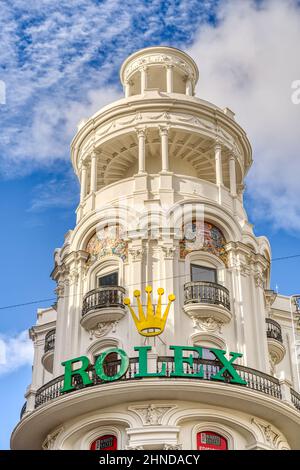 Madrid Gran Via, HDR Image Stock Photo