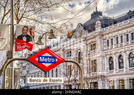 Madrid Gran Via, HDR Image Stock Photo