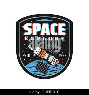 International Space Station vector icon isolated on transparent ...
