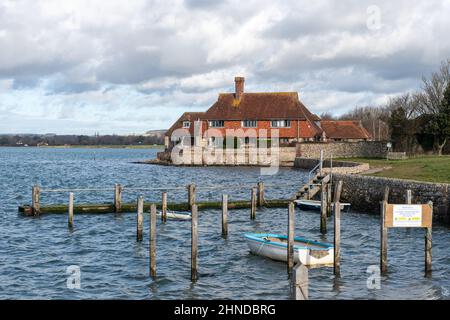 Bosham village and harbour, view of the pretty coastal visitor attraction in West Sussex, England, UK Stock Photo