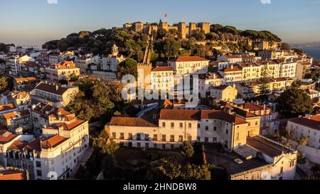 São Jorge Castle or St George's Castle, Lisbon, Portugal Stock Photo