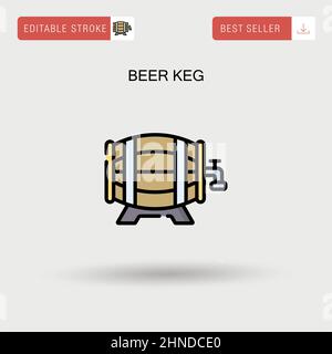 Silver metal beer keg with tap. Vector clipart. Illustration оn blank ...