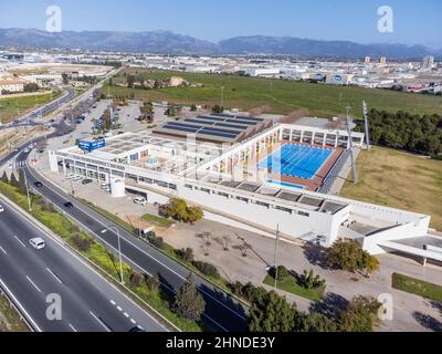 Son Hugo municipal swimming pools, Palma, Mallorca, Balearic Islands, Spain Stock Photo