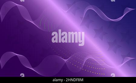 Wavy Pattern With Thin Lines on Purple Background Stock Vector