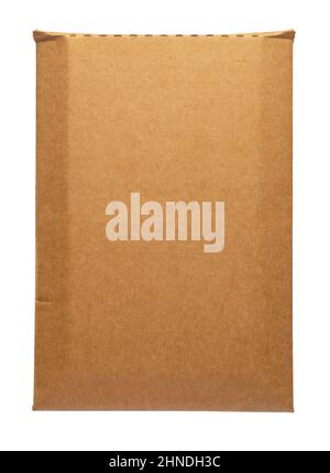 Brown envelope front and back isolated on white background. Letter top view. Stock Photo