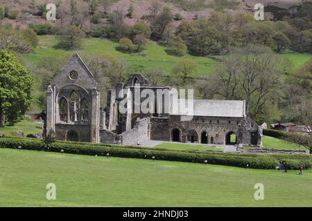 Valle Crucis abbey is a Cistercian abbey located in Llantysillio in Denbighshire, It was founded in 1201 by prince Madog ap Gruffydd Stock Photo