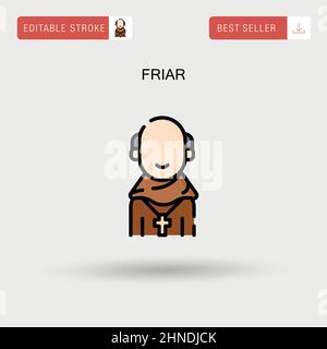 Friar Simple vector icon. Stock Vector