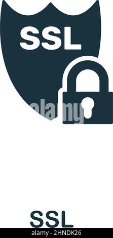 Ssl icon. Premium style design from web hosting icon collection. Pixel perfect Ssl icon for web design, apps, software, print usage Stock Vector