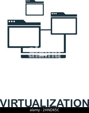 Virtualization icon. Premium style design from web hosting icon collection. Pixel perfect Virtualization icon for web design, apps, software, print Stock Vector