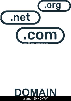 Domain icon. Premium style design from web hosting icon collection. Pixel perfect Domain icon for web design, apps, software, print usage Stock Vector