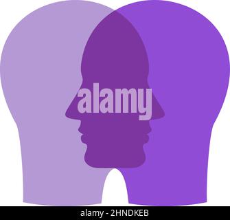 Human thinking. Human head with gears. Interaction between people. Communication and influence. Flat vector illustration Stock Vector