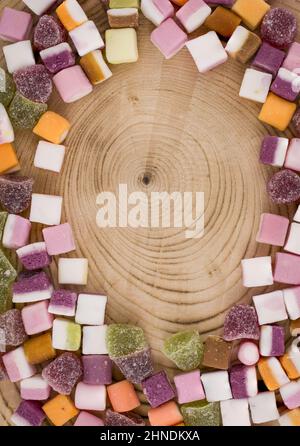 pile of sweets on background Stock Photo