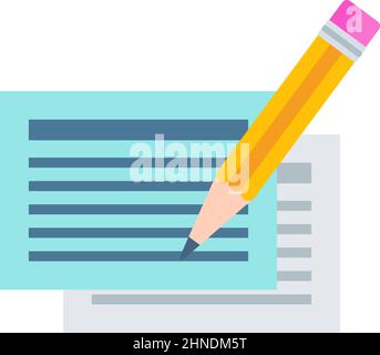 Sheet of paper and pencil. Content Infographics Icon. Stock Vector