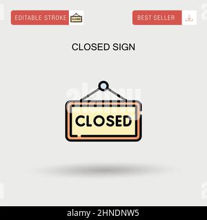 Closed sign Simple vector icon. Stock Vector