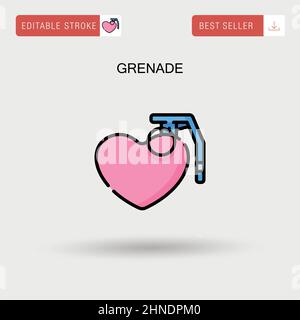 Grenade Simple vector icon. Stock Vector