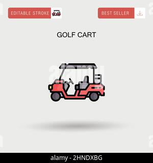 Golf cart Simple vector icon. Stock Vector