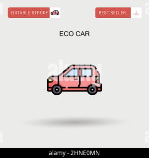 Eco car Simple vector icon. Stock Vector