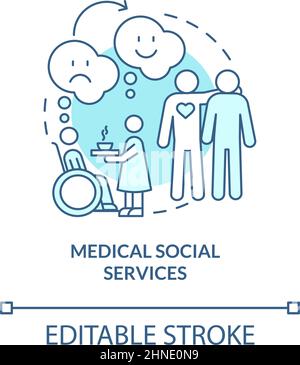 Medical social services turquoise concept icon Stock Vector