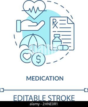 Medication turquoise concept icon Stock Vector