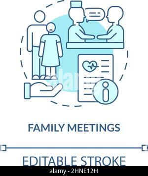 Family meetings turquoise concept icon Stock Vector