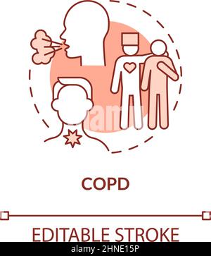 COPD orange concept icon Stock Vector