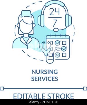 Nursing services turquoise concept icon Stock Vector