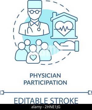 Physician participation turquoise concept icon Stock Vector