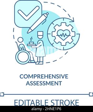 Comprehensive assessment turquoise concept icon Stock Vector