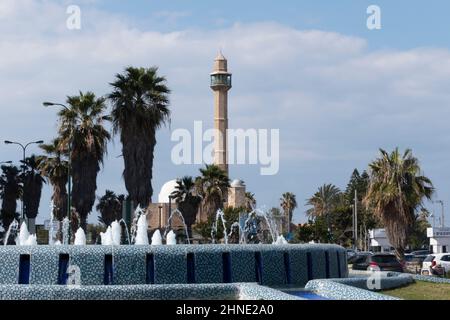 View of Hassan Bek mosque also known as the Hasan Bey Mosque built in 1916 located on the road to Jaffa in Tel Aviv Israel Stock Photo