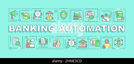 Banking automation word concepts mint banner Stock Vector