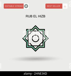 Rub el hizb Simple vector icon. Stock Vector