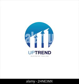 Simple Graphical Increase Logo Design Template Stock Vector
