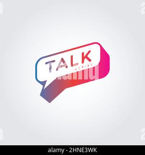 Colorful Gradient Bubble Talk Logo Sign Symbol Icon Stock Vector