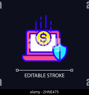 Fundraising platform pixel perfect RGB color icon for dark theme Stock Vector