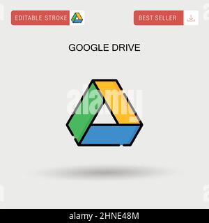 Google drive Simple vector icon. Stock Vector