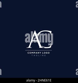 Creative minimal letter AC logo template. Stock Vector